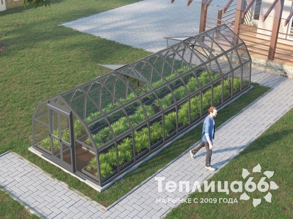 Теплица Рада Нева под стекло, 2,65х8 метров, Графитовая
